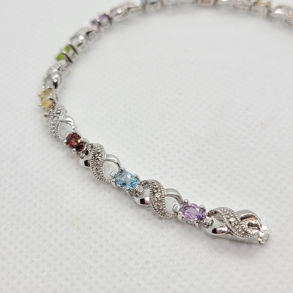 Sterling Silver Multi Stone Bracelet